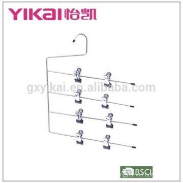 Multifuctional space saving 4-tier chrome plated metal skirt hanger